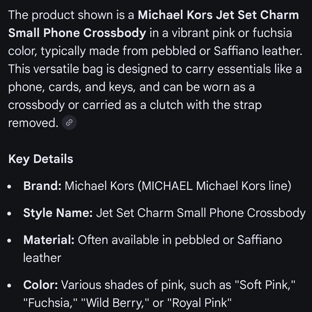 Michael Kors Fuchsia Crossbody Bag one size